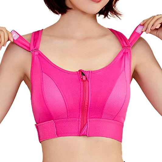 GVV Women's Cross Back Sports Bra - Pink