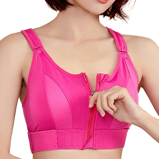 GVV Women's Cross Back Sports Bra - Pink