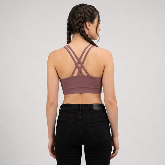 GVV Criss Cross Sports Bra - Dusty Mauve