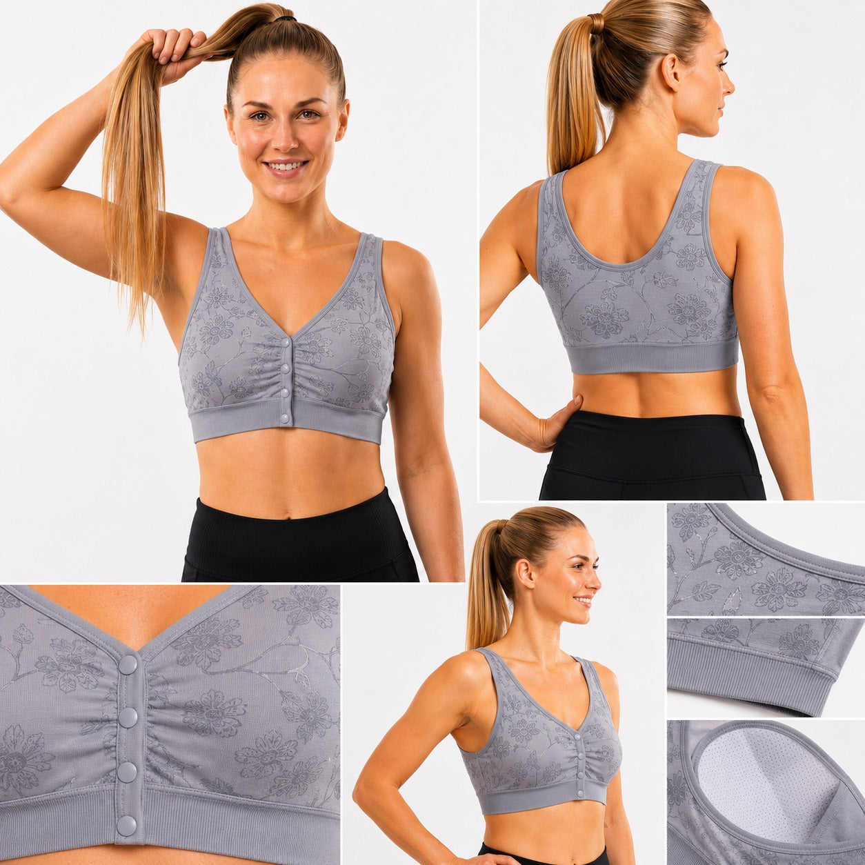 GVV Front Closure Wireless Padded Full Coverage Button Bra for Women and Girls