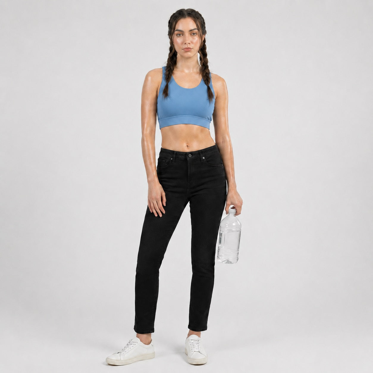 GVV Criss Cross Sports Bra - Misty Blue