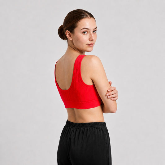 GVV Women's Front Button Bra - Bright Red