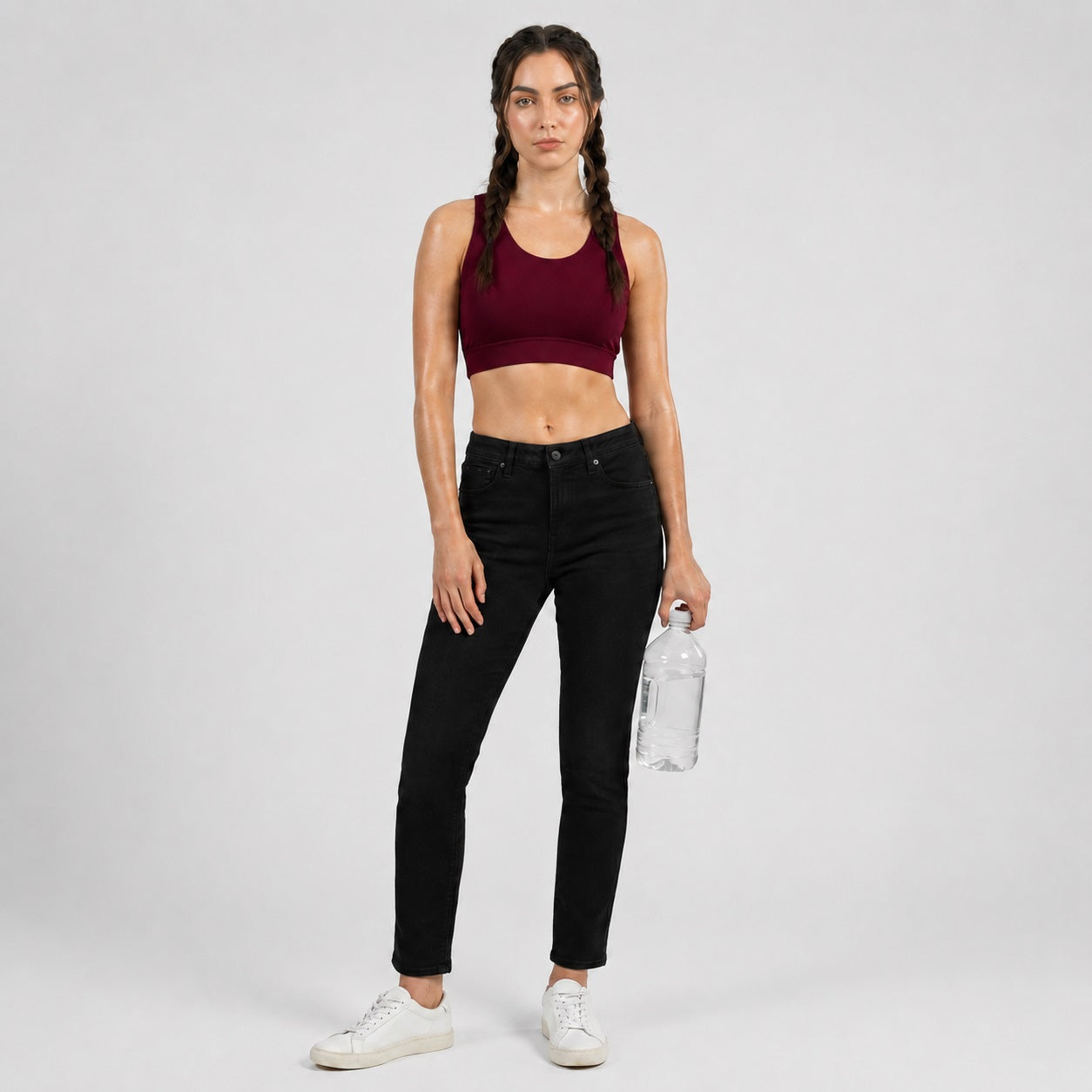 GVV Criss Cross Sports Bra - Wine Berry
