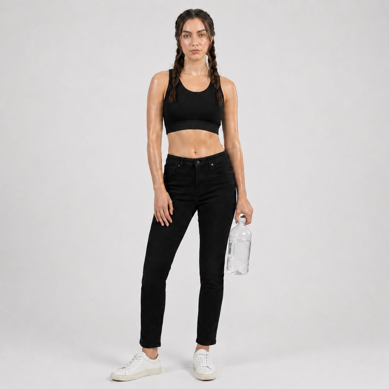 GVV Criss Cross Sports Bra - Black