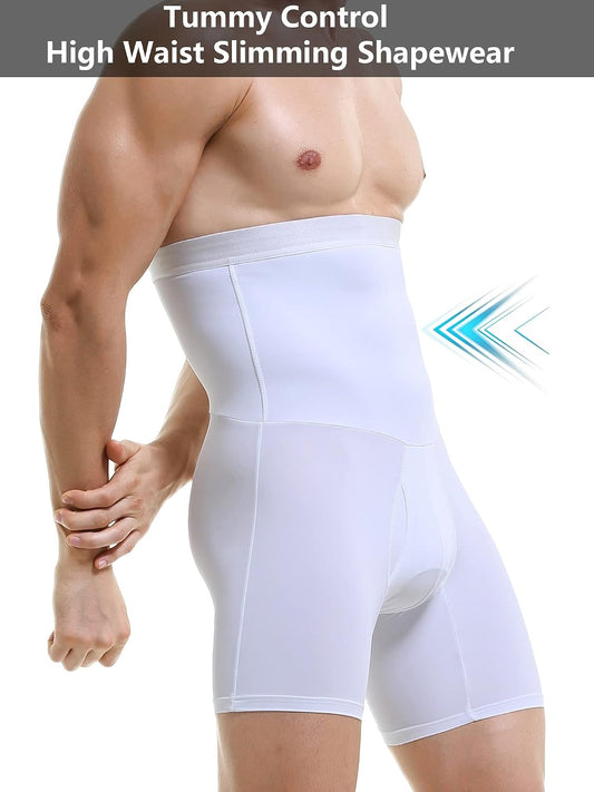 GVV Men's Tummy Compression Shorts - White