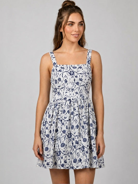 GVV Women's Floral Fit & Flare Dress