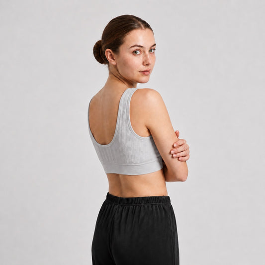 GVV Women's Front Button Bra - Light Grey