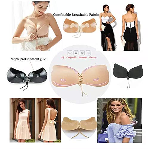 GVV Women's Backless Bra - Beige