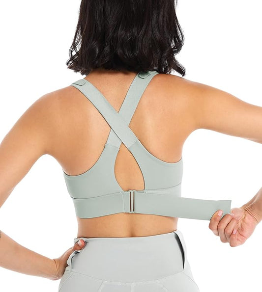 GVV Women's Cross Back Sports Bra - Pista Green