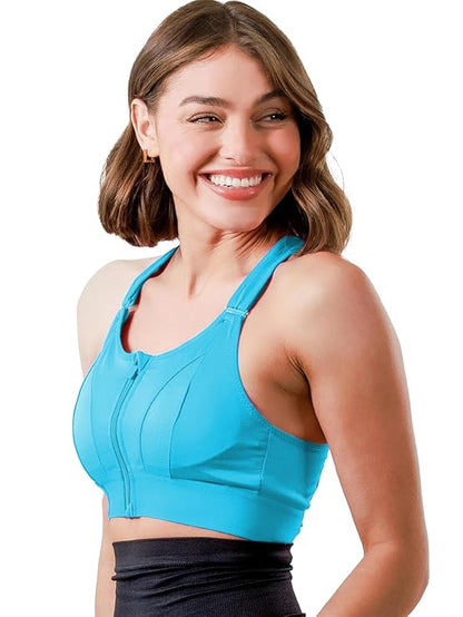 GVV Women's Cross Back Sports Bra - Sky