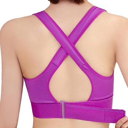 GVV Women's Cross Back Sports Bra - Purple