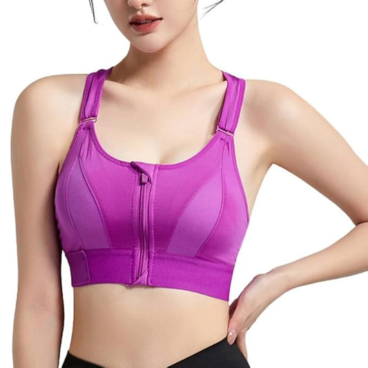 GVV Women's Cross Back Sports Bra - Purple