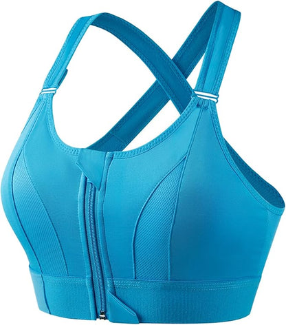 GVV Women's Cross Back Sports Bra - Sky