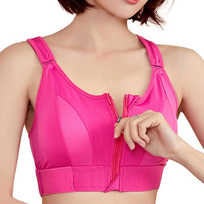 GVV Women's Cross Back Sports Bra - Pink