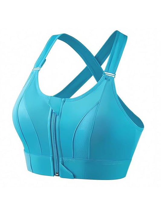 GVV Women's Cross Back Sports Bra - Sky