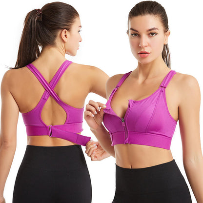 GVV Women's Cross Back Sports Bra - Purple