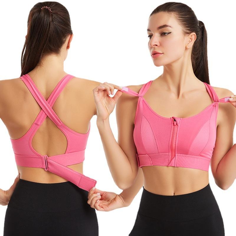 GVV Women's Cross Back Sports Bra - Pink