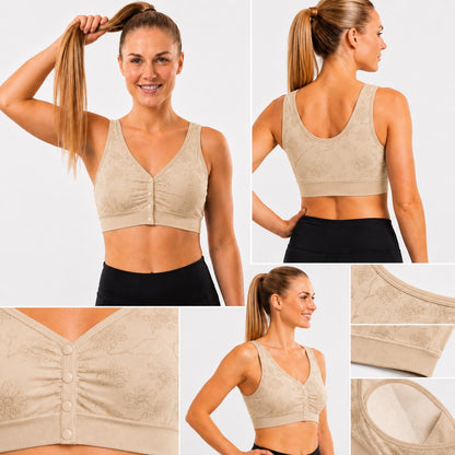 GVV Front Closure Wireless Padded Full Coverage Button Bra for Women and Girls