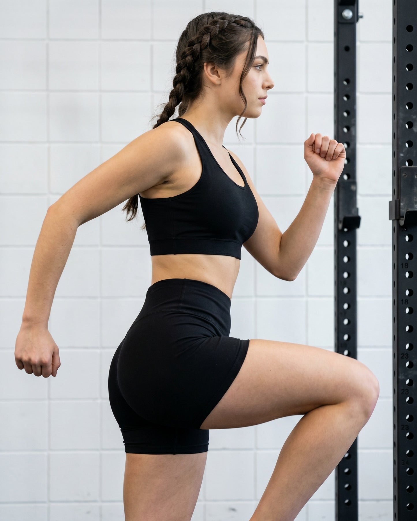 GVV Women's Yoga Shorts & Sports Bra Combo - Black