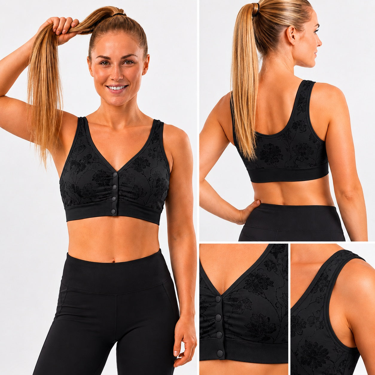 GVV Front Closure Wireless Padded Full Coverage Button Bra for Women and Girls