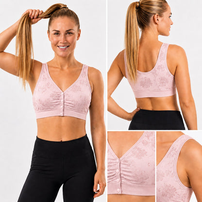 GVV Front Closure Wireless Padded Full Coverage Button Bra for Women and Girls
