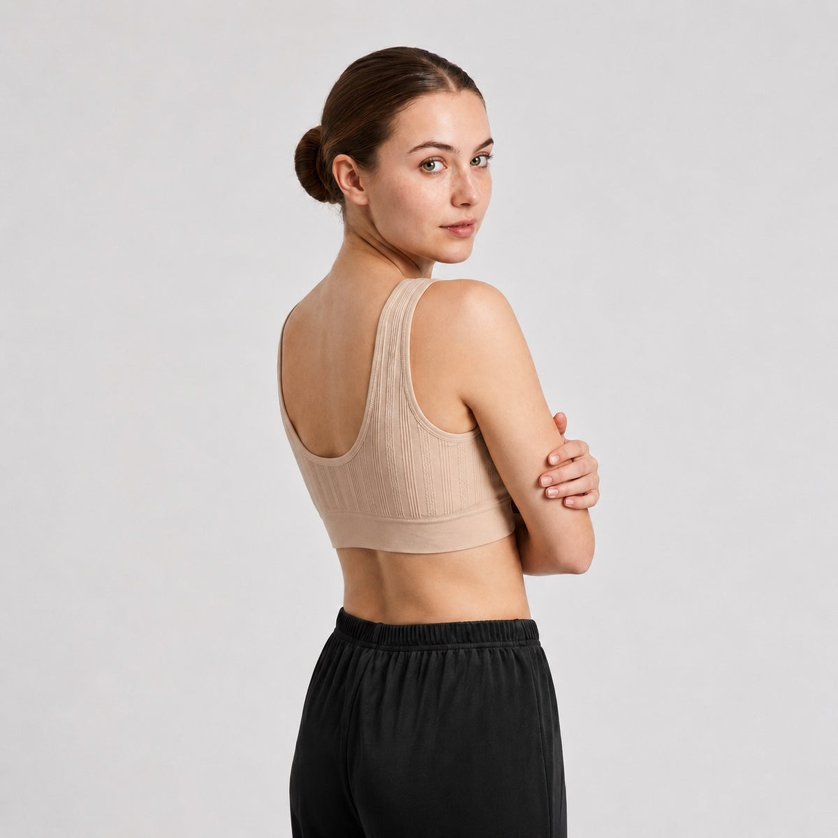 GVV Women's Front Button Bra - Beige