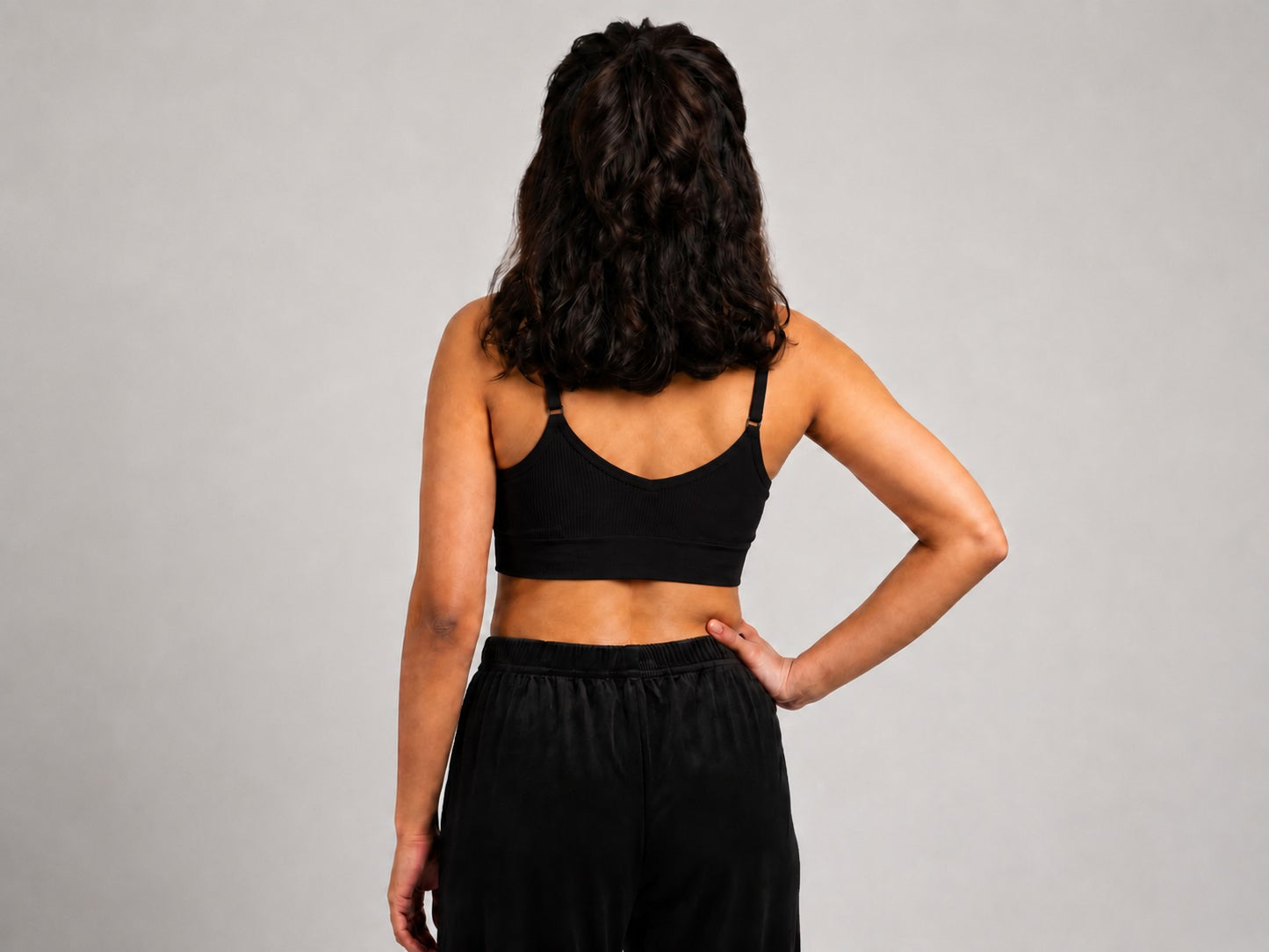GVV Women's Strap Button Bra - Black