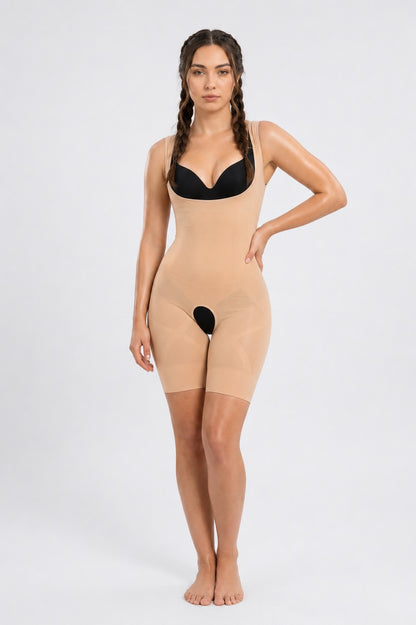 GVV Women's Body Slimming Bodysuit - Beige