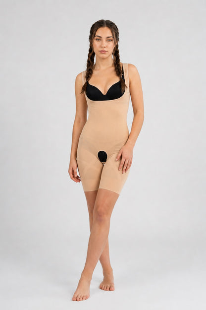 GVV Women's Body Slimming Bodysuit - Beige