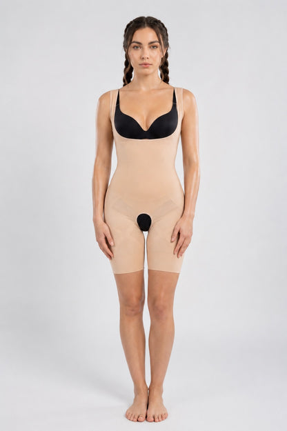 GVV Women's Instant Figure Shapewear Bodysuit - Beige