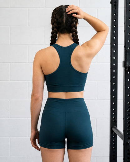 GVV Women's Yoga Shorts & Sports Bra Combo - Bottle Green