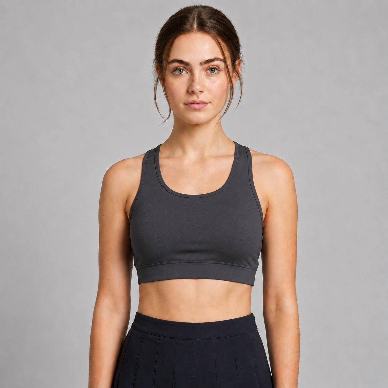 GVV Women's Racerback Sports Bra - Charcoal Grey