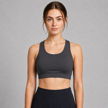 GVV Women's Racerback Sports Bra - Charcoal Grey