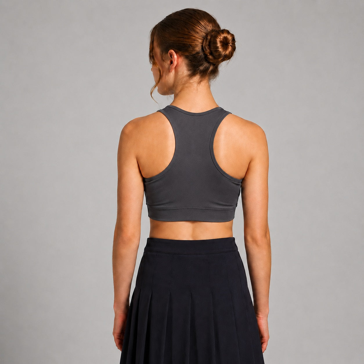 GVV Women's Racerback Sports Bra - Charcoal Grey