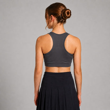 GVV Women's Racerback Sports Bra - Charcoal Grey