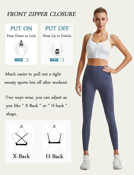 Cross Back Bra White Moisture Wicking