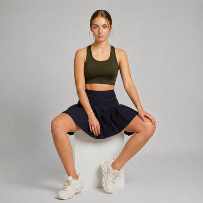 GVV Women's Racerback Sports Bra - Dark Olive Green