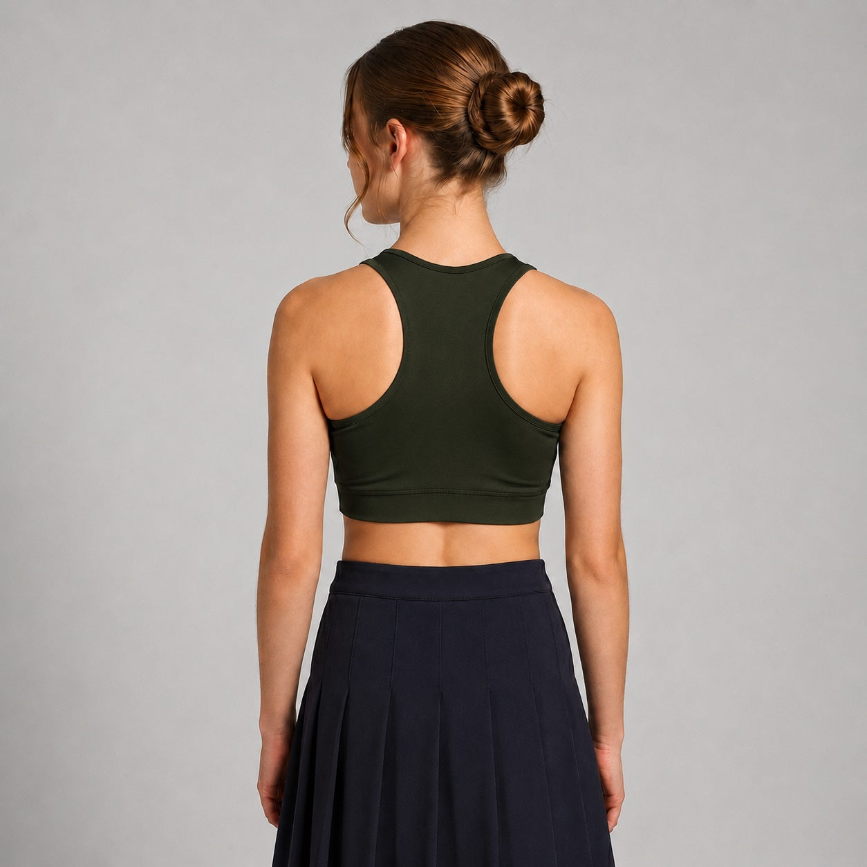 GVV Women's Racerback Sports Bra - Dark Olive Green