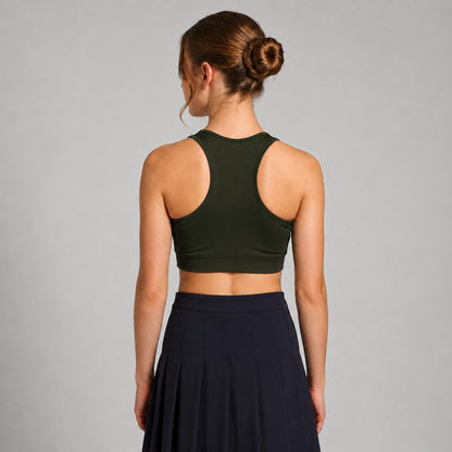 GVV Women's Racerback Sports Bra - Dark Olive Green