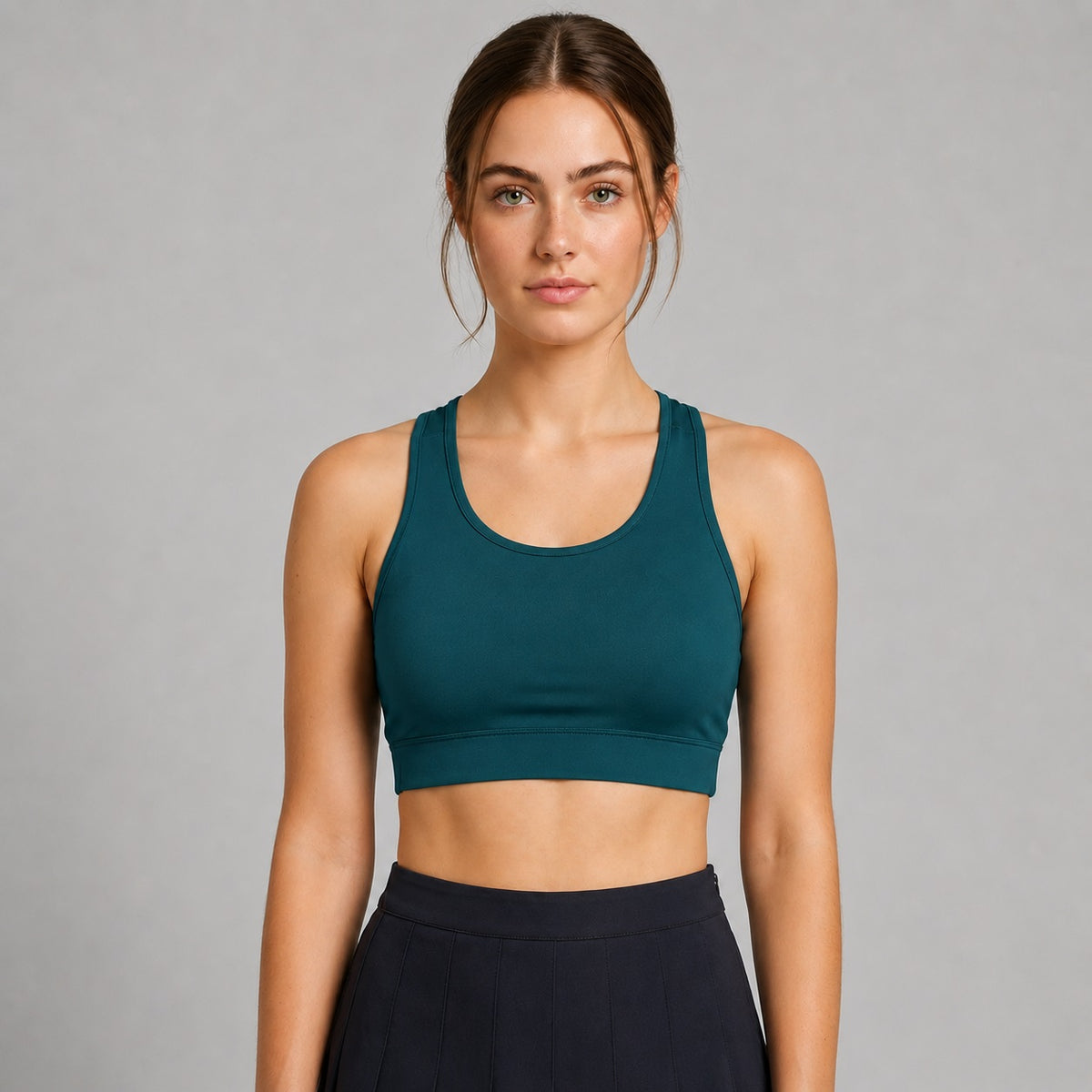 Deep Teal Workout Bra Removable Pads Breathable