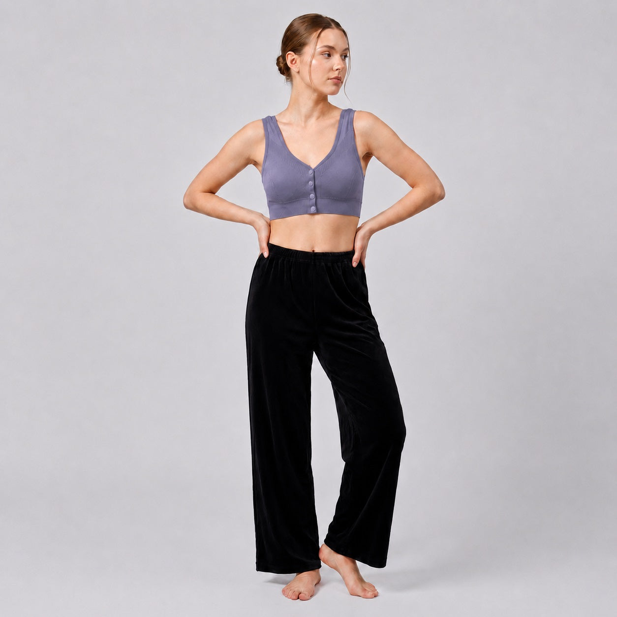 GVV Front Closure Wireless Padded Full Coverage Button Bra for Women and Girls