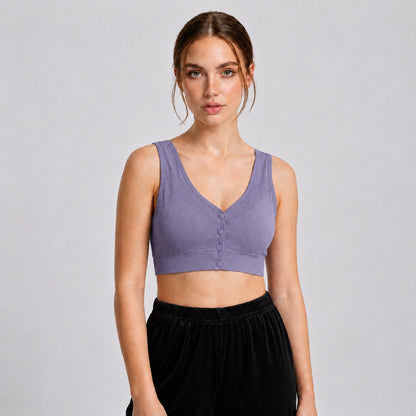 GVV Front Closure Wireless Padded Full Coverage Button Bra for Women and Girls
