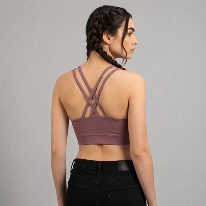 GVV Criss Cross Sports Bra - Dusty Mauve