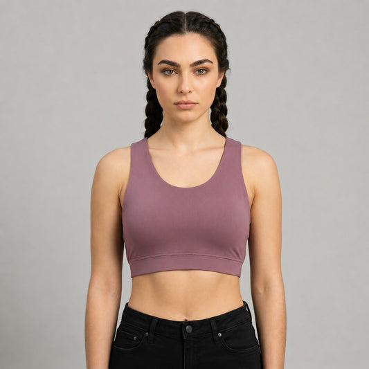 GVV Criss Cross Sports Bra - Dusty Mauve