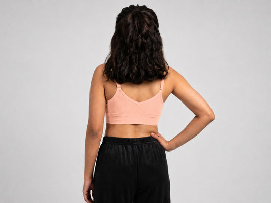 GVV Women's Strap Button Bra - Dusty Rose Pink