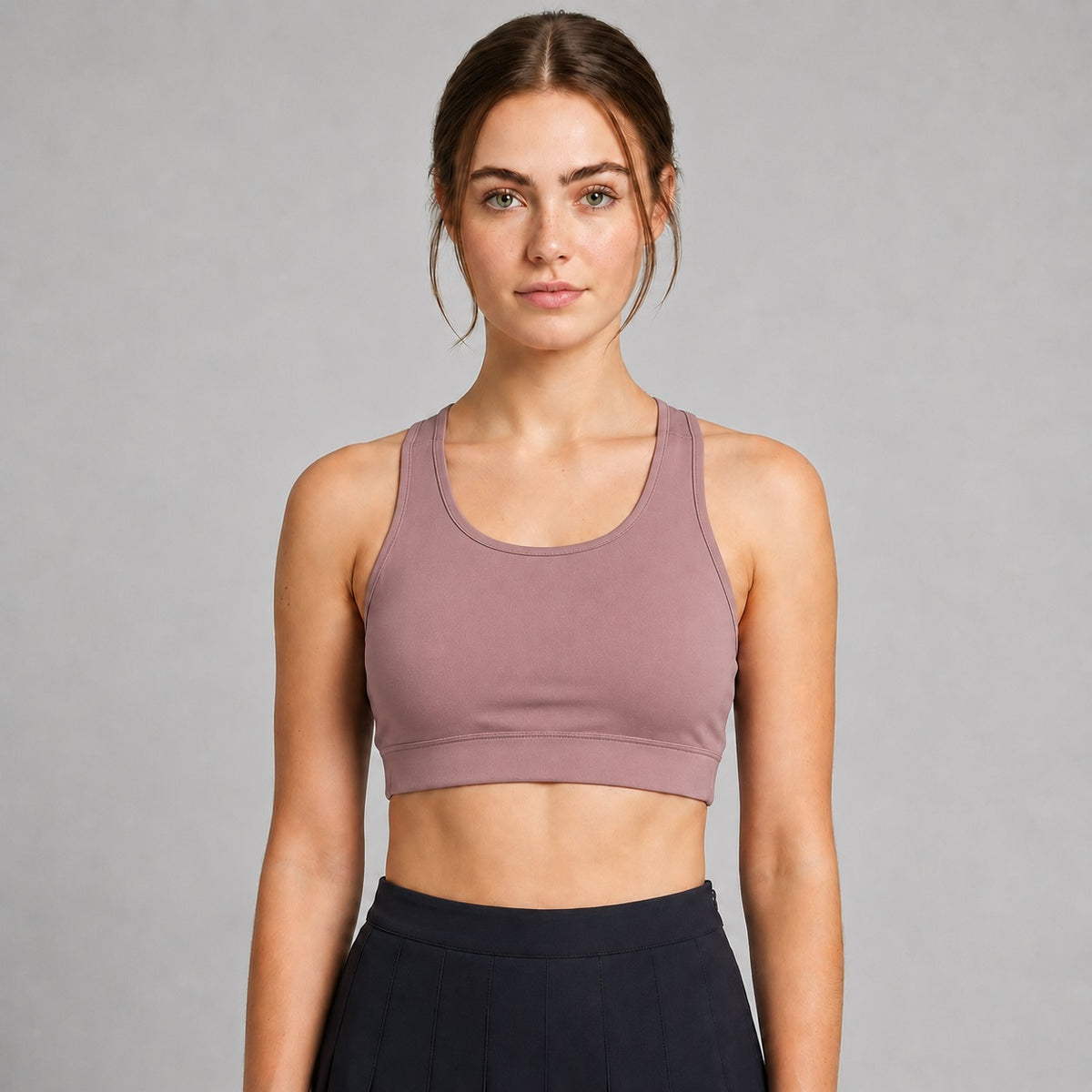 Dusty Mauve Workout Bra Removable Pads Breathable