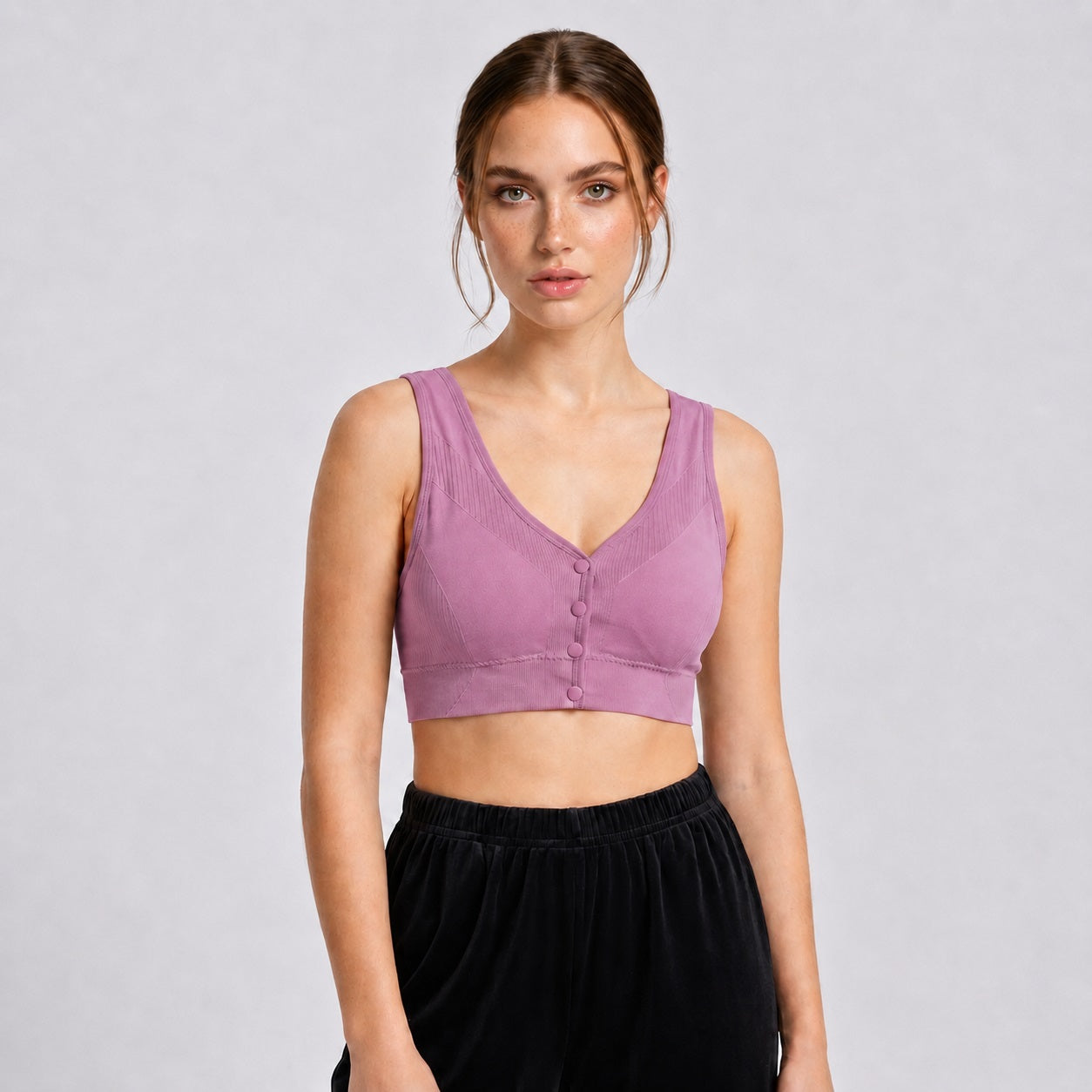 GVV Front Closure Wireless Padded Full Coverage Button Bra for Women and Girls