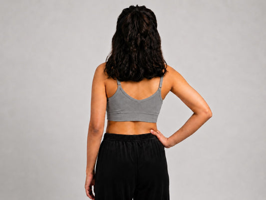 GVV Women's Strap Button Bra - Light Grey