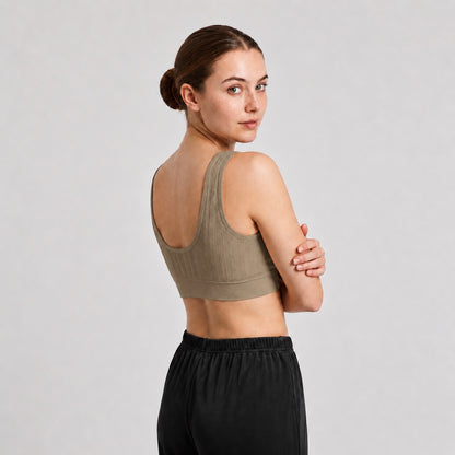 GVV Women's Front Button Bra - Khaki