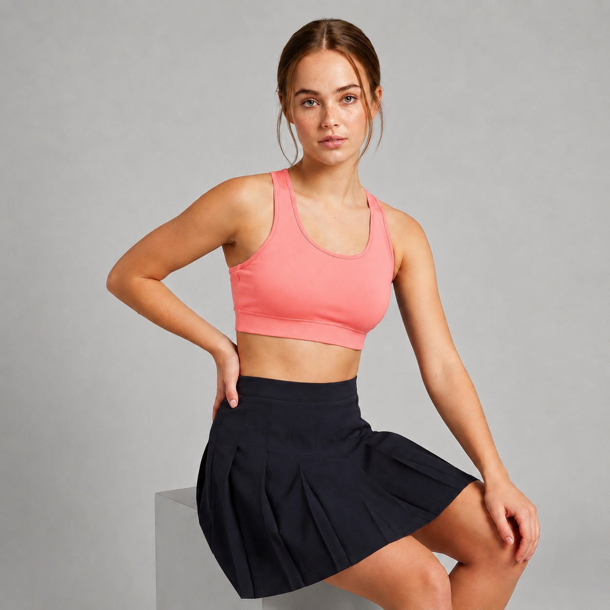 GVV Women's Racerback Sports Bra - Coral Pink